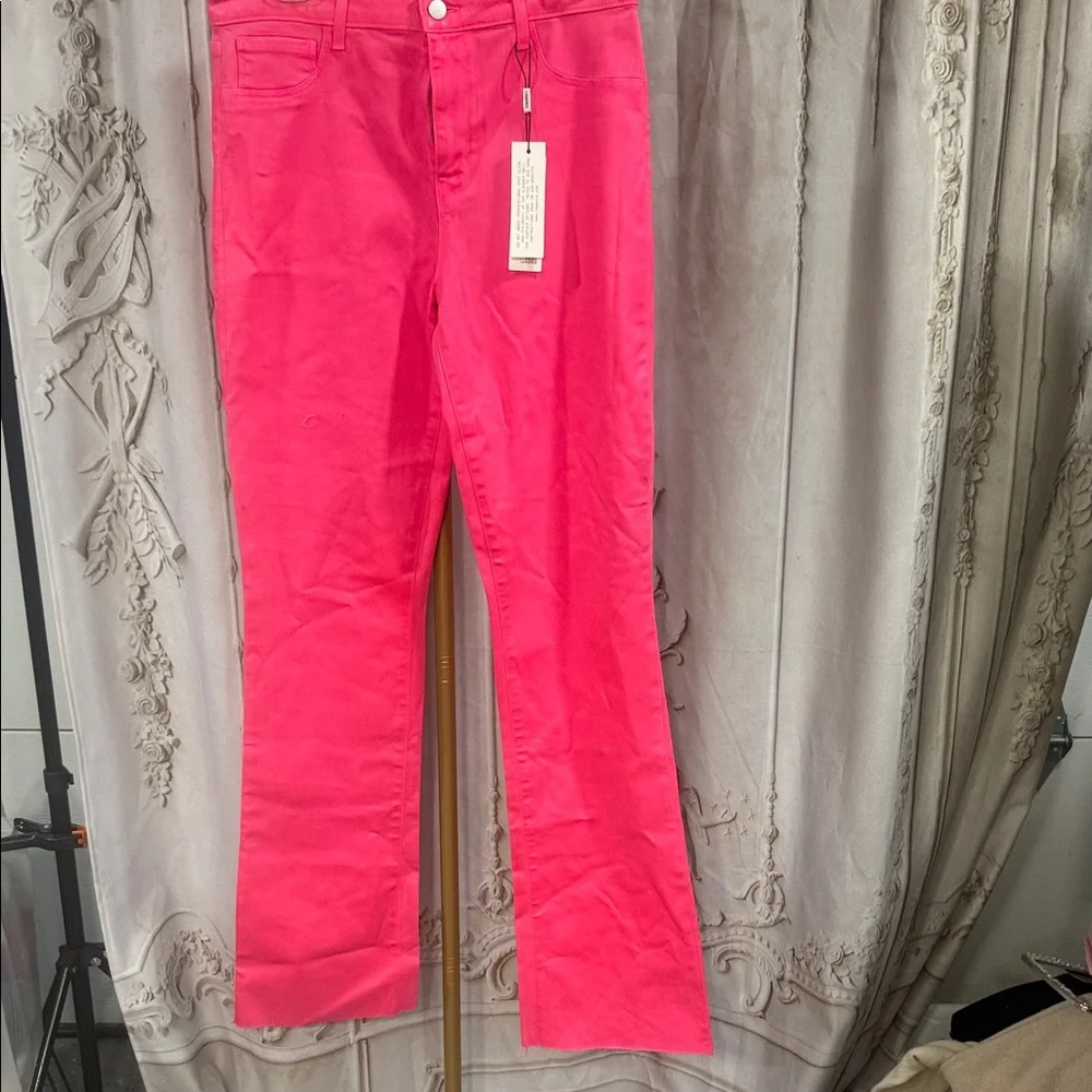 L'AGENCE Hot Pink denim coated Jeans - Picture 1 of 5